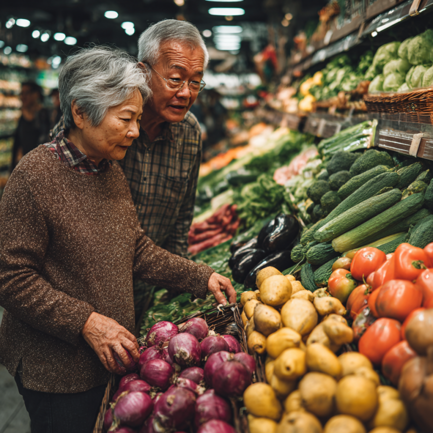 Пожилые люди выполняют упражнения йоги